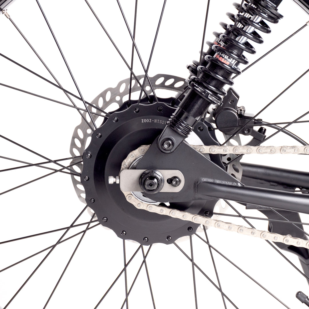 We push 52 volts of power through the Ultra Flex's metal reinforced Thrillmatic motor so you have all the torque you want ready to go!