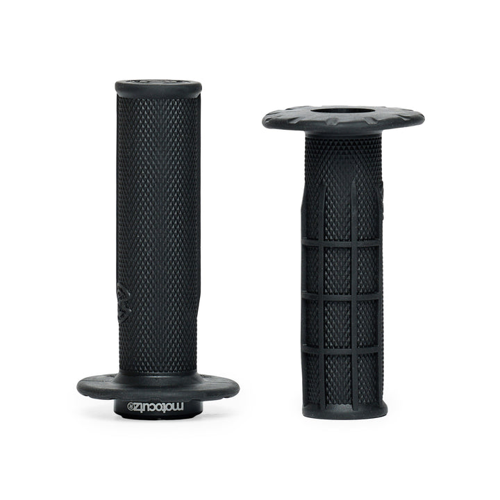 Universal Half Waffle Single Side Bolt-On Grips Black - Zoozbikes