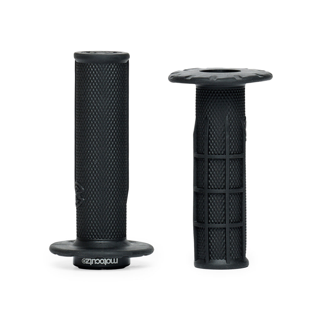 DUAL EVOLUTION CROSS FORCE テープ付き Universal Half Waffle Single Side Bolt-On Grips Black – Zooz Bikes