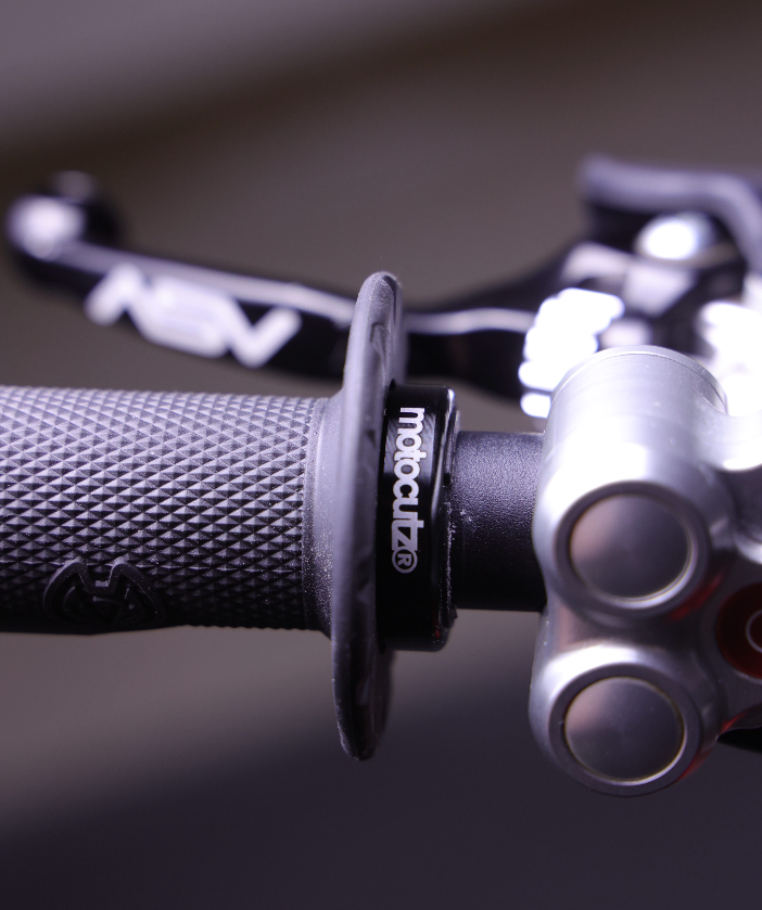 Universal Half Waffle Single Side Bolt-On Grips Black - Zoozbikes