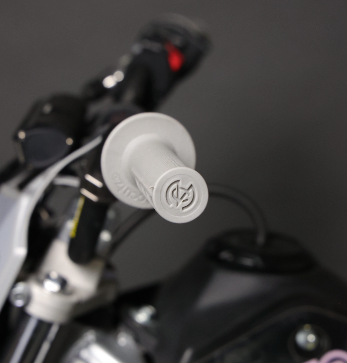 Universal Half Waffle Single Side Bolt-On Grips Grey - Zoozbikes
