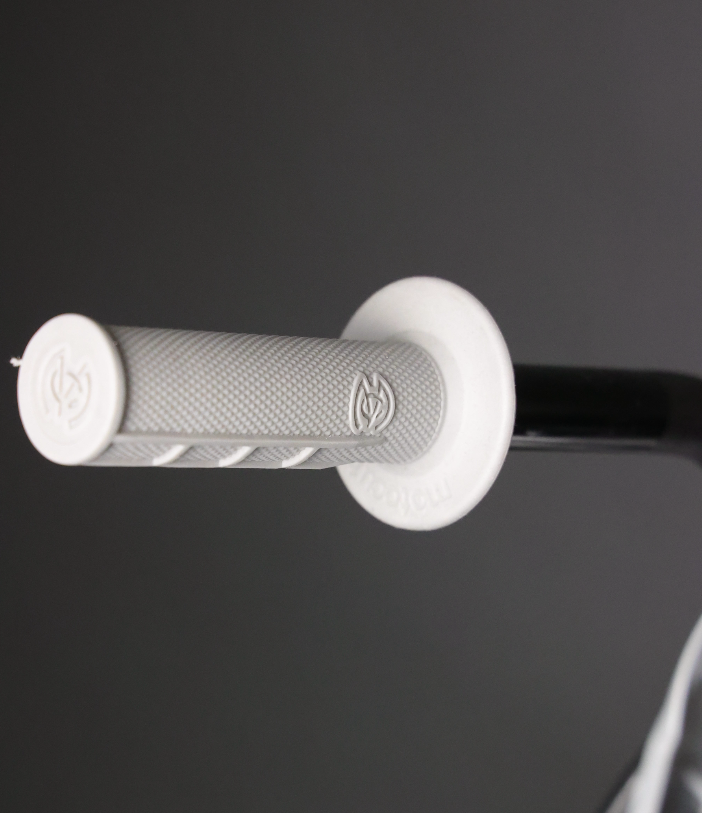 Universal Half Waffle Single Side Bolt-On Grips Grey - Zoozbikes