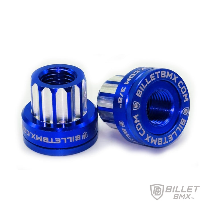 BILLET BMX™ Deez Nuts™ 12 Point Rear Axle Nuts 14x1.50mm SPECIAL SIZE FOR ZOOZ REAR AXLE (2 Pack) by Billet BMX wheel Billet BMX BLUE  