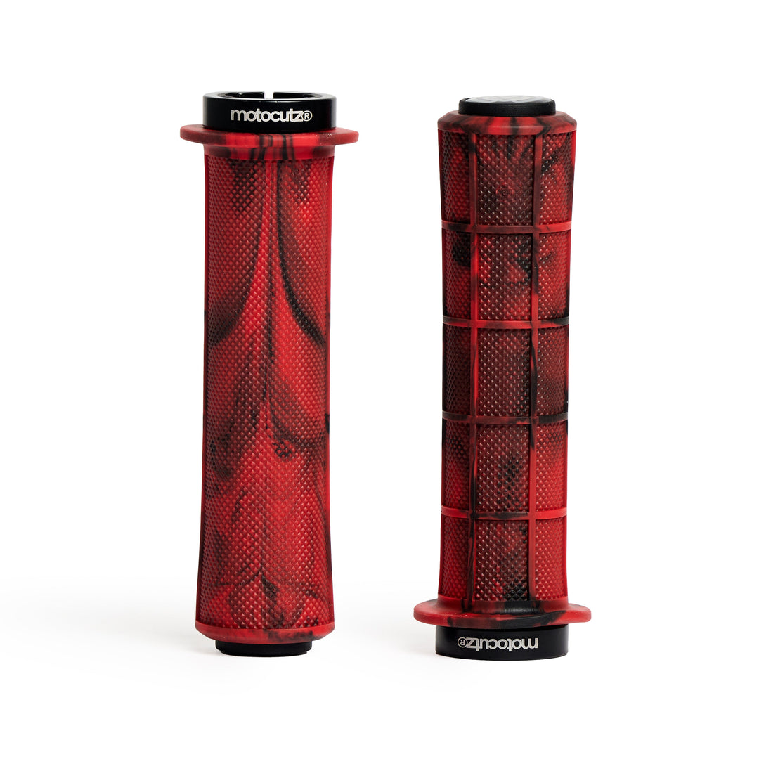 Mid Flange Bolt-On Grips Red Dye - Zoozbikes
