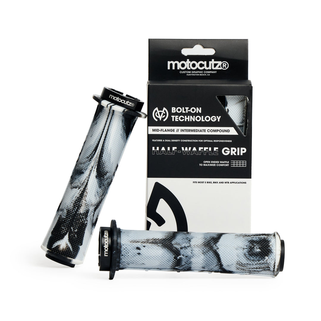 Mid Flange Bolt-On Grips White Dye - Zoozbikes