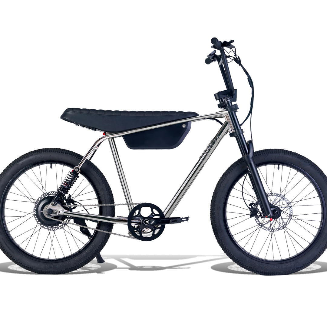 Zooz Electric Bike Ultra Flex Cuda Chrome Side view