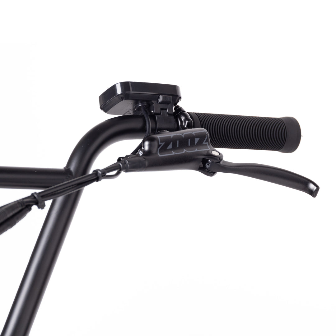 Zooz Electric Bike Ultra Flex Midnight Black perch rear 3/4 view