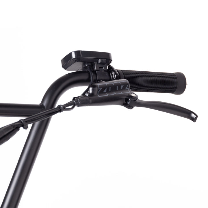 Zooz Electric Bike Ultra Flex Midnight Black perch rear 3/4 view
