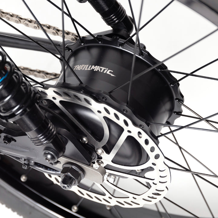 Zooz Electric Bike Ultra Flex Gen2 Cuda Chrome Thrillmatic Motor 3/4 above view