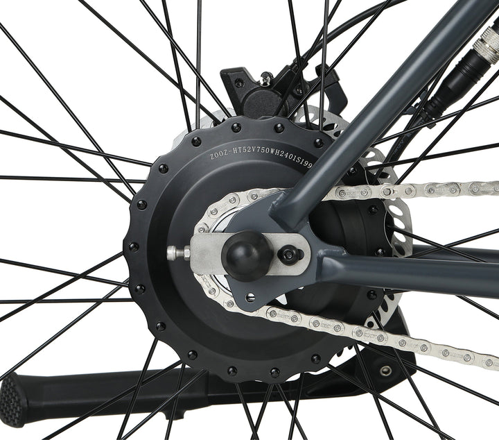 Zooz Electric Bike Ultra Urban Raven Black cog side view