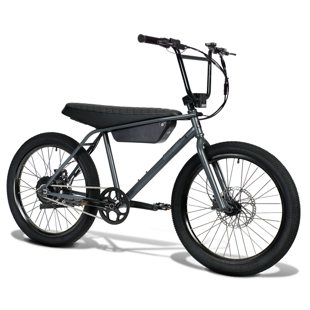 Zooz Electric Bike Ultra Urban Raven Black 3/4 view