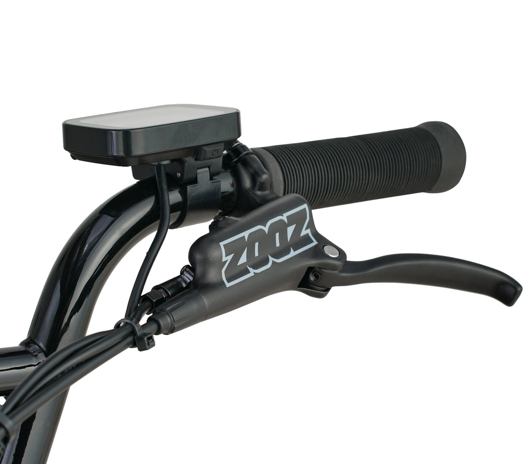 Zooz Electric Bike Ultra Urban Raven Black Perch rear 3/4 view