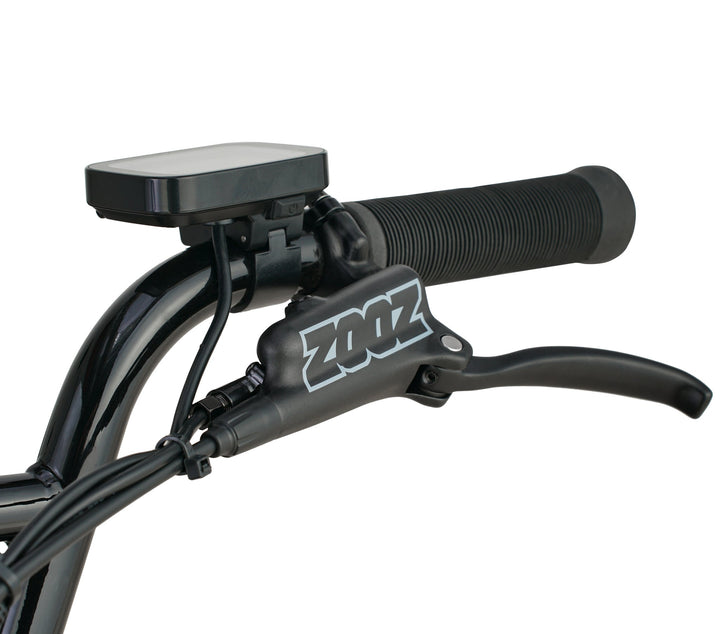 Zooz Electric Bike Ultra Urban Raven Black Perch rear 3/4 view