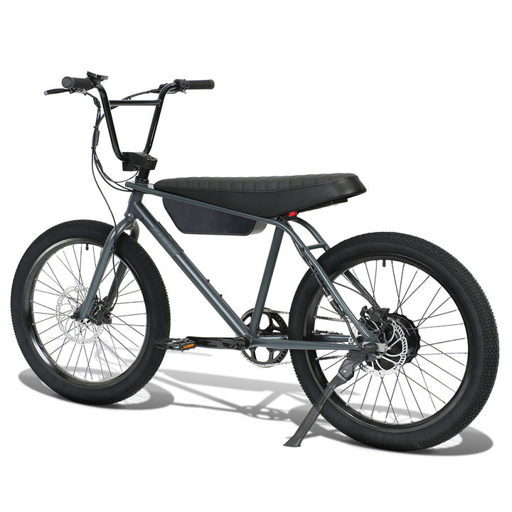 Zooz Electric Bike Ultra Urban Raven Black rear 3/4 view