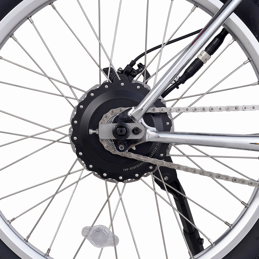 Zooz Electric Bike Ultra Urban Gen 5 Chrome cog side view