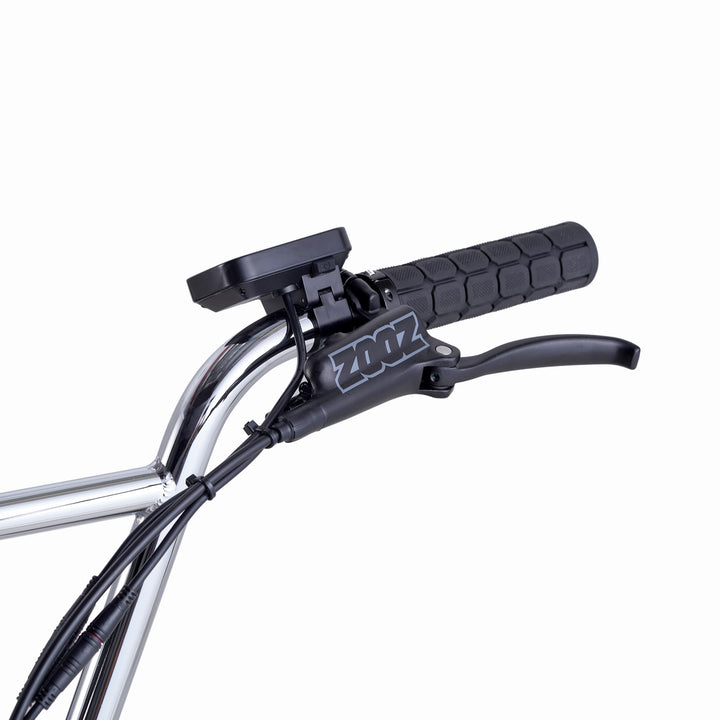 Zooz Electric Bike Ultra Urban Gen 5 Chrome perch rear 3/4 view