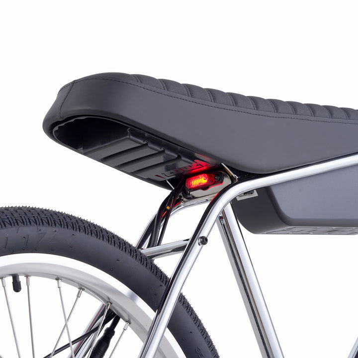 Zooz Electric Bike Ultra Urban Gen 5 Chrome tail light rear 3/4 view