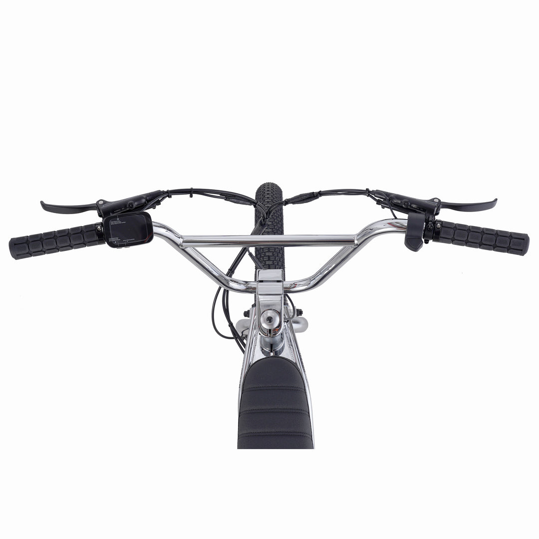 Zooz Electric Bike Ultra Urban Gen 5 Chrome handlebar top down view