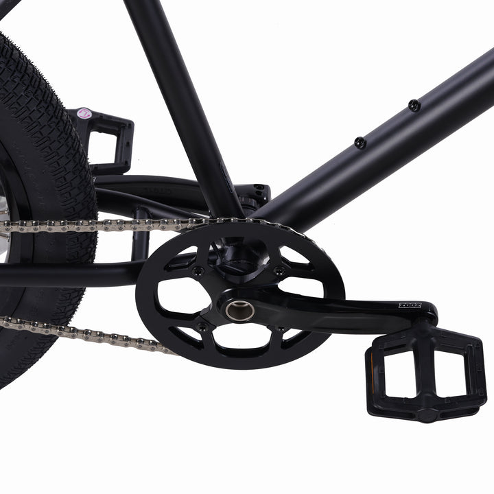 Zooz Electric Bike Ultra Urban Gen 5 Eclipse Black crankset above side view