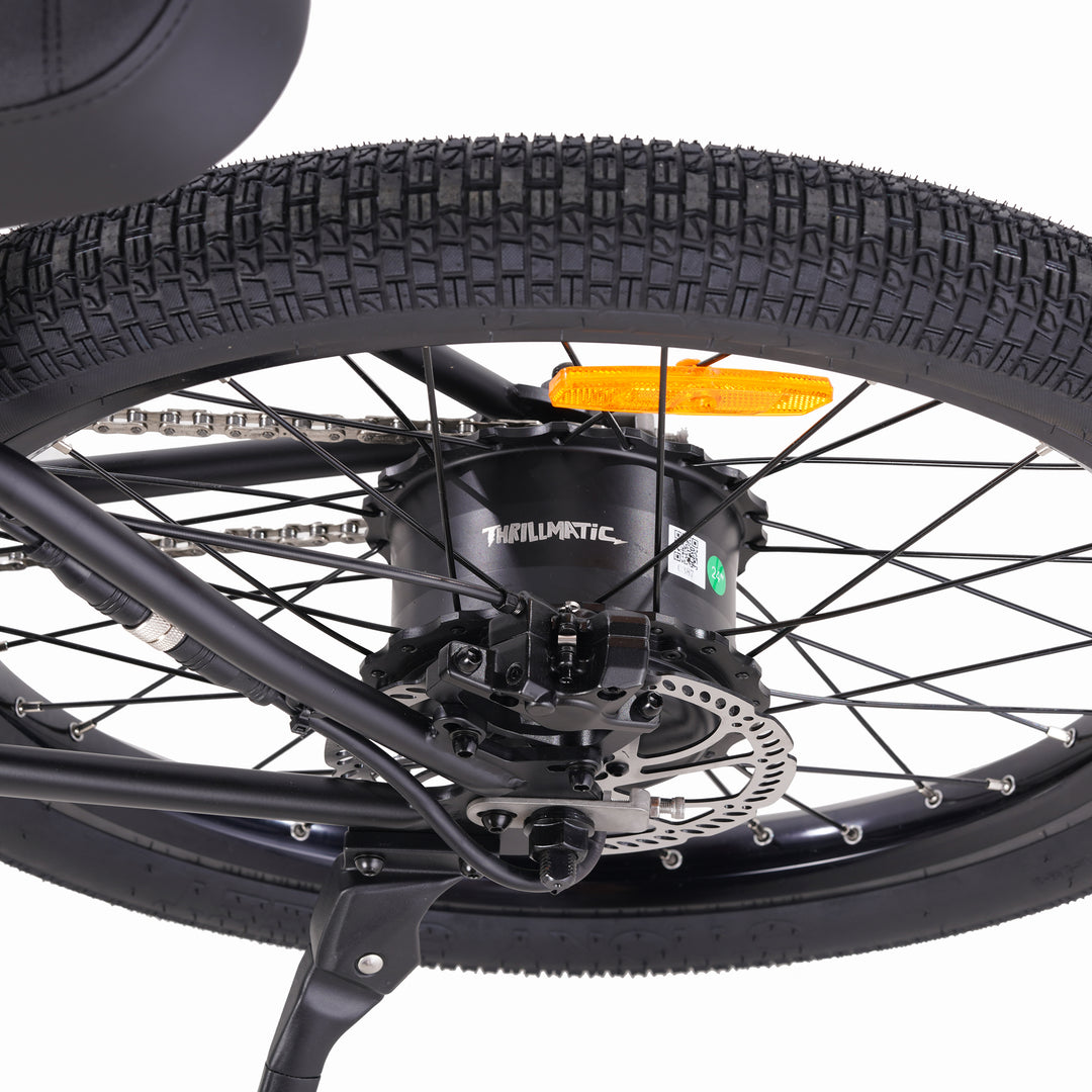 Zooz Electric Bike Ultra Urban Gen 5 Eclipse Black motor birds eye side view