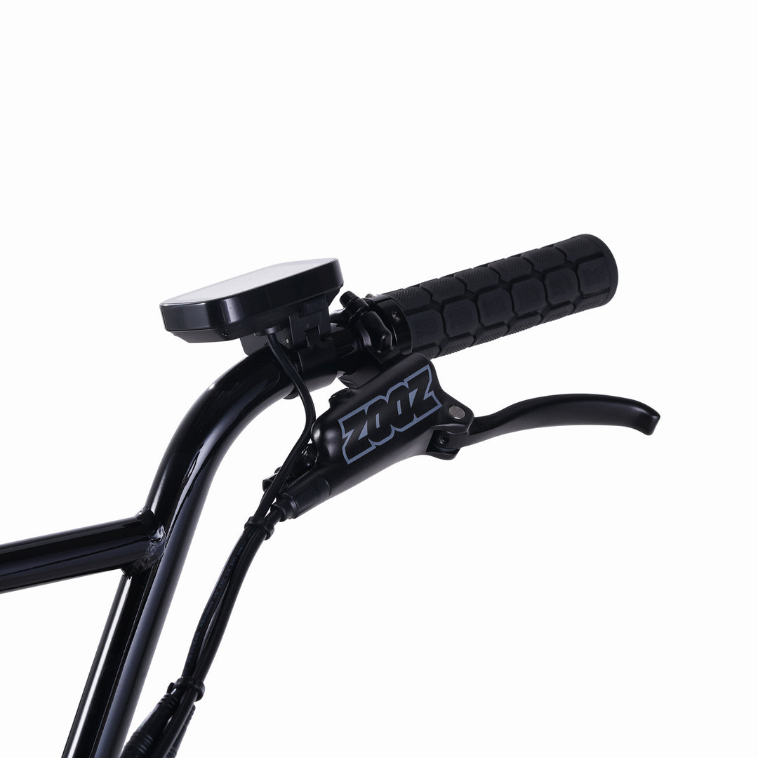 Zooz Electric Bike Ultra Urban Gen 5 Eclipse Black perch rear 3/4 view