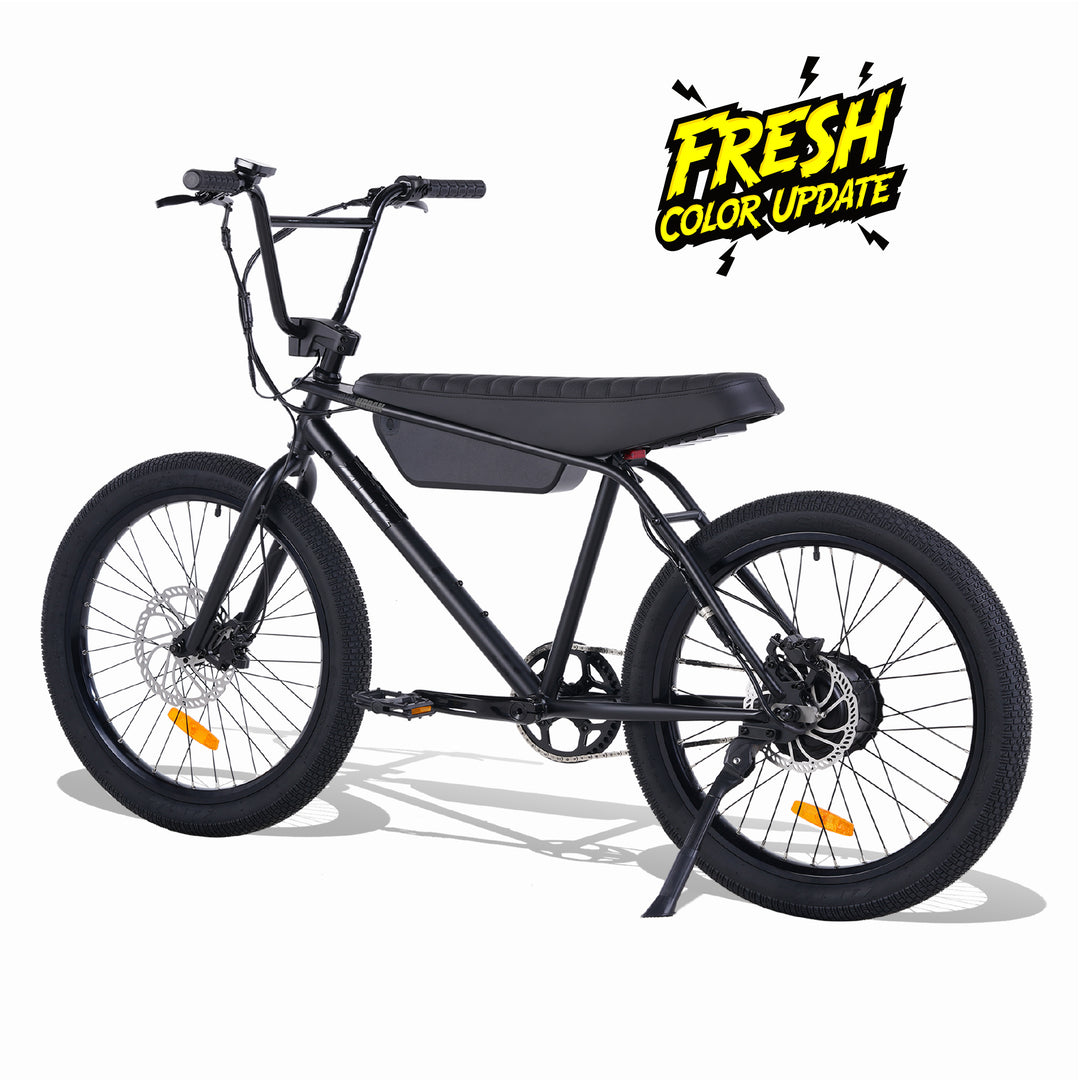 Zooz Electric Bike Ultra Urban Gen 5 Eclipse Black rear 3/4 view
