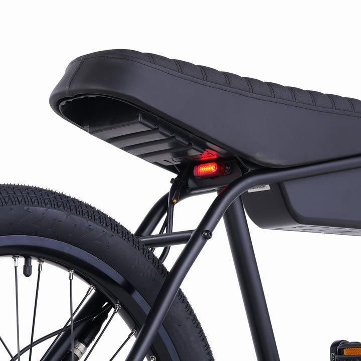 Zooz Electric Bike Ultra Urban Gen 5 Eclipse Black tail light rear 3/4 view