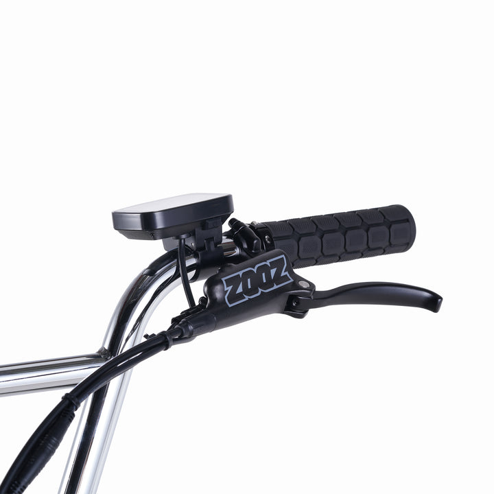 Zooz Electric Bike Ultra Urban Gen 5 Glow Worm perch rear 3/4 view