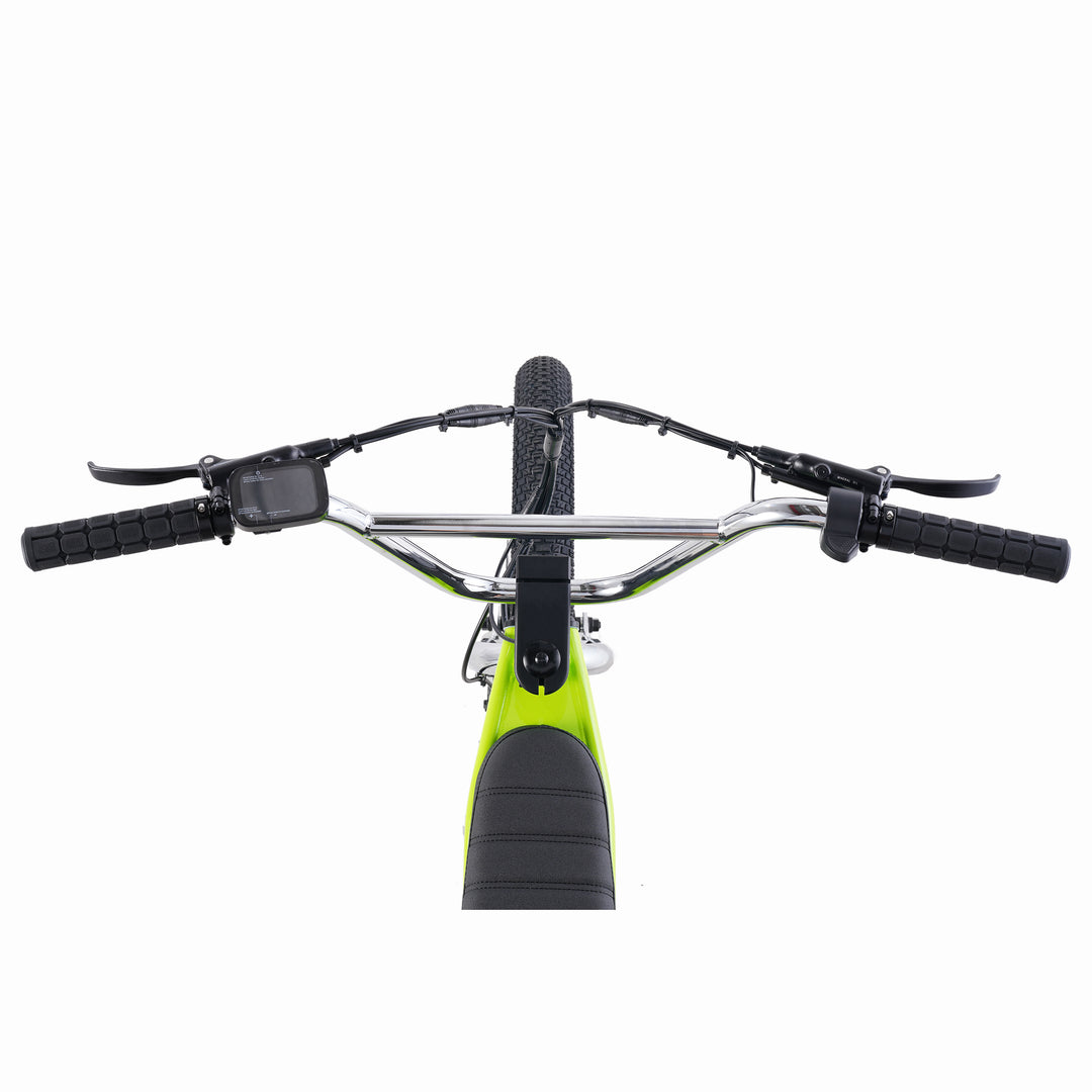 Zooz Electric Bike Ultra Urban Gen 5 Glow Worm handlebar top down view
