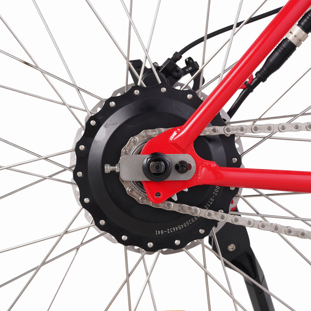 Zooz Electric Bike Ultra Urban Gen 5 Red Rocket cog side view