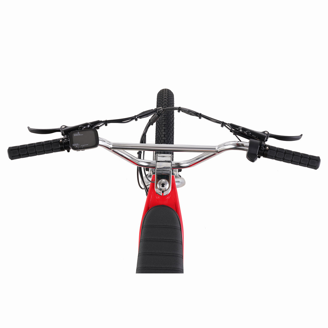 Zooz Electric Bike Ultra Urban Gen 5 Red Rocket handlebar top down view