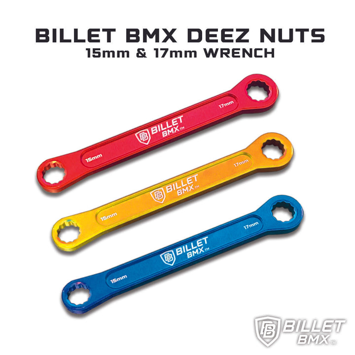 BILLET BMX™ DEEZ NUTS™ BILLET ALUMINUM AXLE NUT WRENCH 15mm & 17mm by Billet BMX wheel Billet BMX   