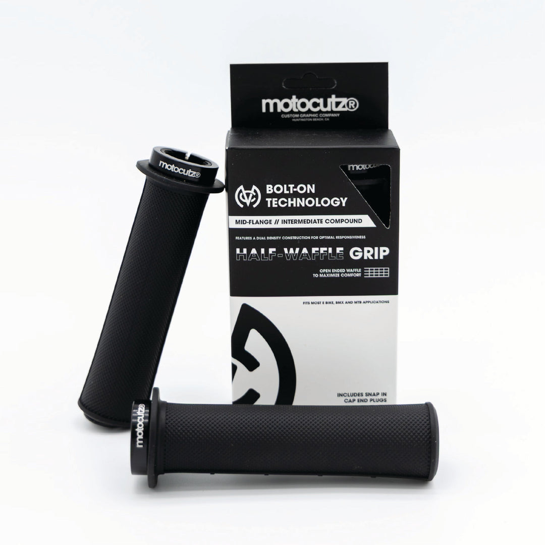 Mid Flange Bolt-On Grips Black - Zoozbikes