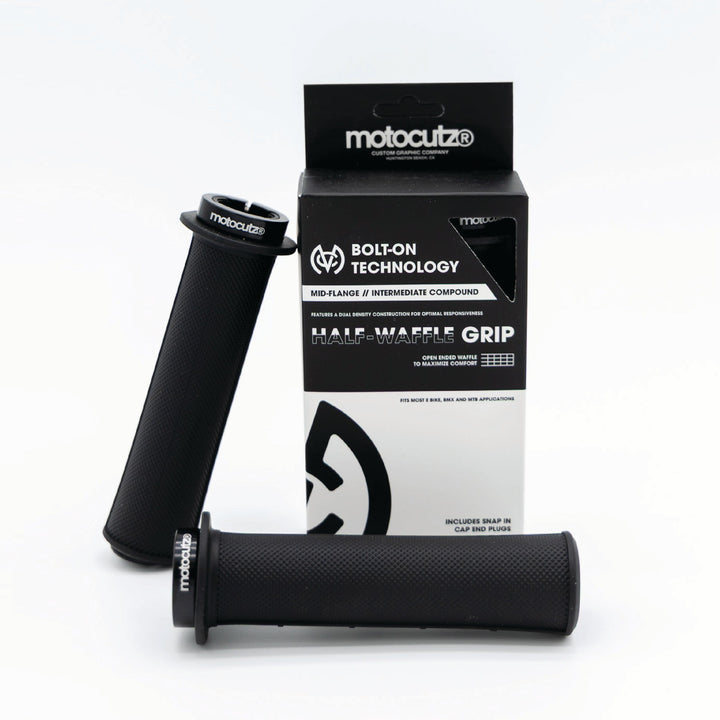 Mid Flange Bolt-On Grips Black - Zoozbikes