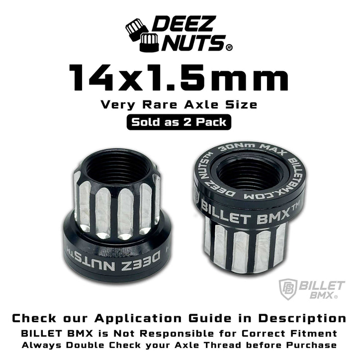 BILLET BMX Deez Nuts 12 Point Bike Axle Nuts 14x1.50mm FOR eBIKES AND ZOOZ REAR (2-Pack) - Zoozbikes