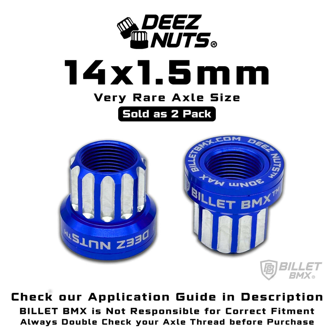 BILLET BMX Deez Nuts 12 Point Bike Axle Nuts 14x1.50mm FOR eBIKES AND ZOOZ REAR (2-Pack) - Zoozbikes