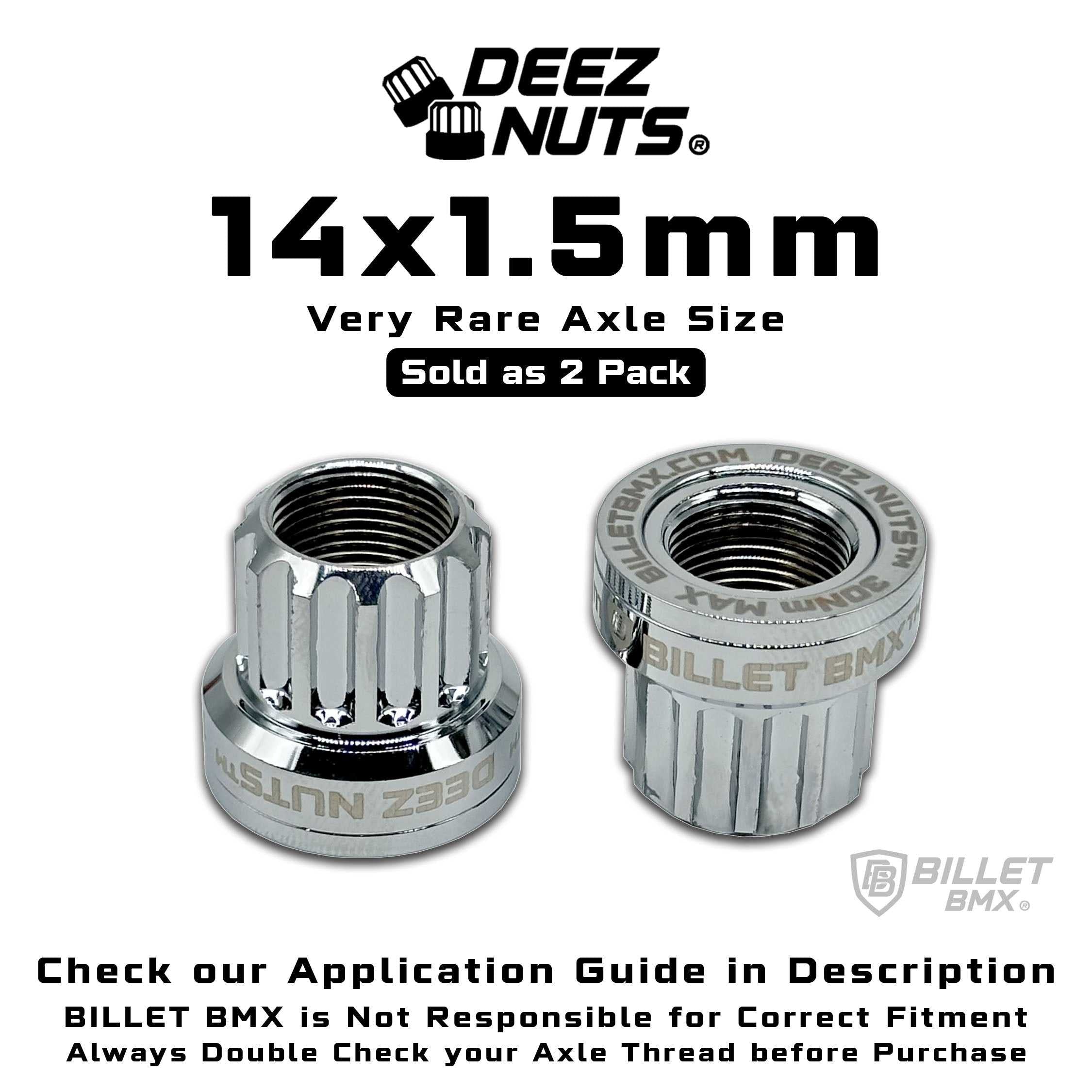 BILLET BMX Deez Nuts 12 Point Bike Axle Nuts 14x1.50mm FOR eBIKES