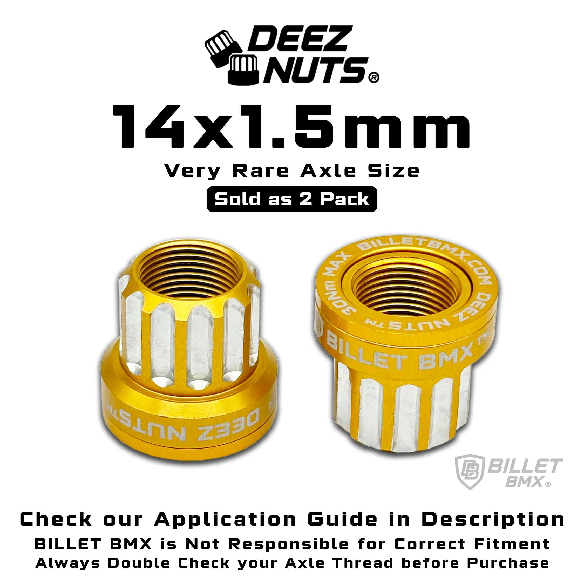 BILLET BMX Deez Nuts 12 Point Bike Axle Nuts 14x1.50mm FOR eBIKES