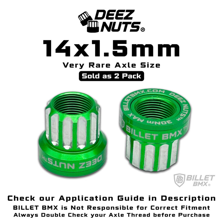 BILLET BMX Deez Nuts 12 Point Bike Axle Nuts 14x1.50mm FOR eBIKES AND ZOOZ REAR (2-Pack) - Zoozbikes