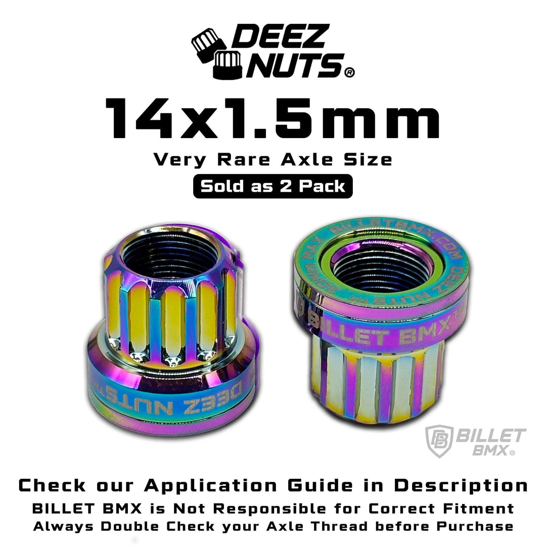 BILLET BMX Deez Nuts 12 Point Bike Axle Nuts 14x1.50mm FOR eBIKES AND ZOOZ REAR (2-Pack) - Zoozbikes