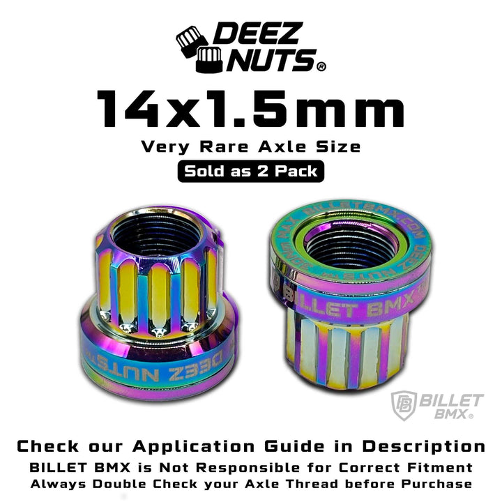 BILLET BMX Deez Nuts 12 Point Bike Axle Nuts 14x1.50mm FOR eBIKES AND ZOOZ REAR (2-Pack) - Zoozbikes