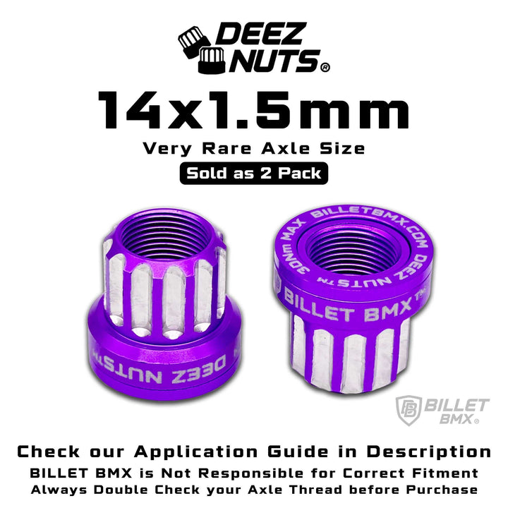 BILLET BMX Deez Nuts 12 Point Bike Axle Nuts 14x1.50mm FOR eBIKES AND ZOOZ REAR (2-Pack) - Zoozbikes