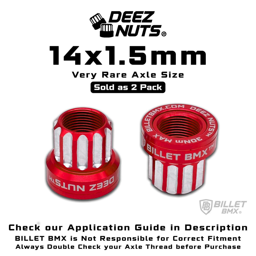 BILLET BMX Deez Nuts 12 Point Bike Axle Nuts 14x1.50mm FOR eBIKES AND ZOOZ REAR (2-Pack) - Zoozbikes