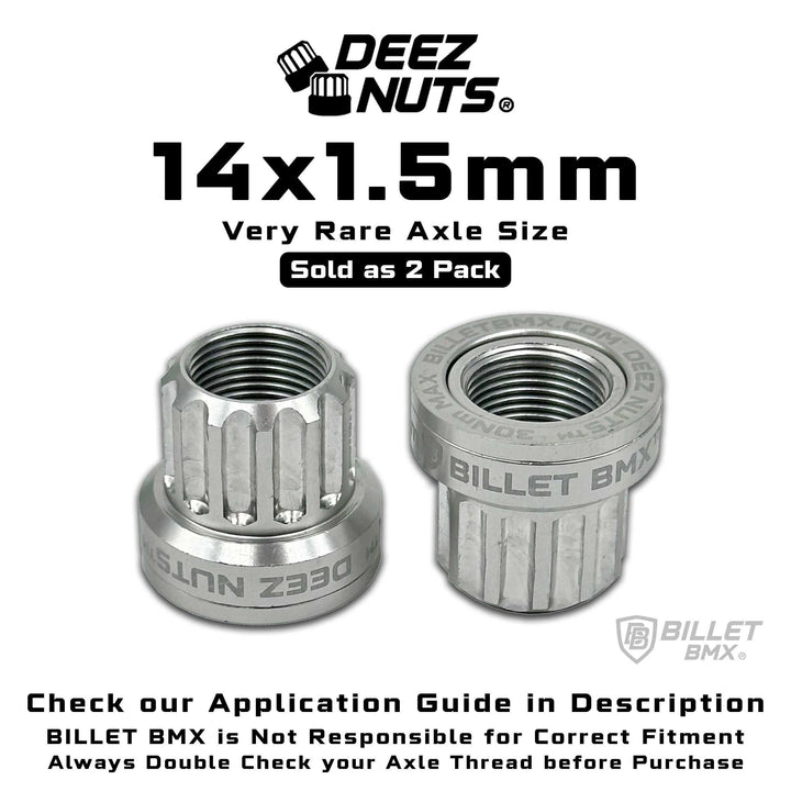 BILLET BMX Deez Nuts 12 Point Bike Axle Nuts 14x1.50mm FOR eBIKES AND ZOOZ REAR (2-Pack) - Zoozbikes