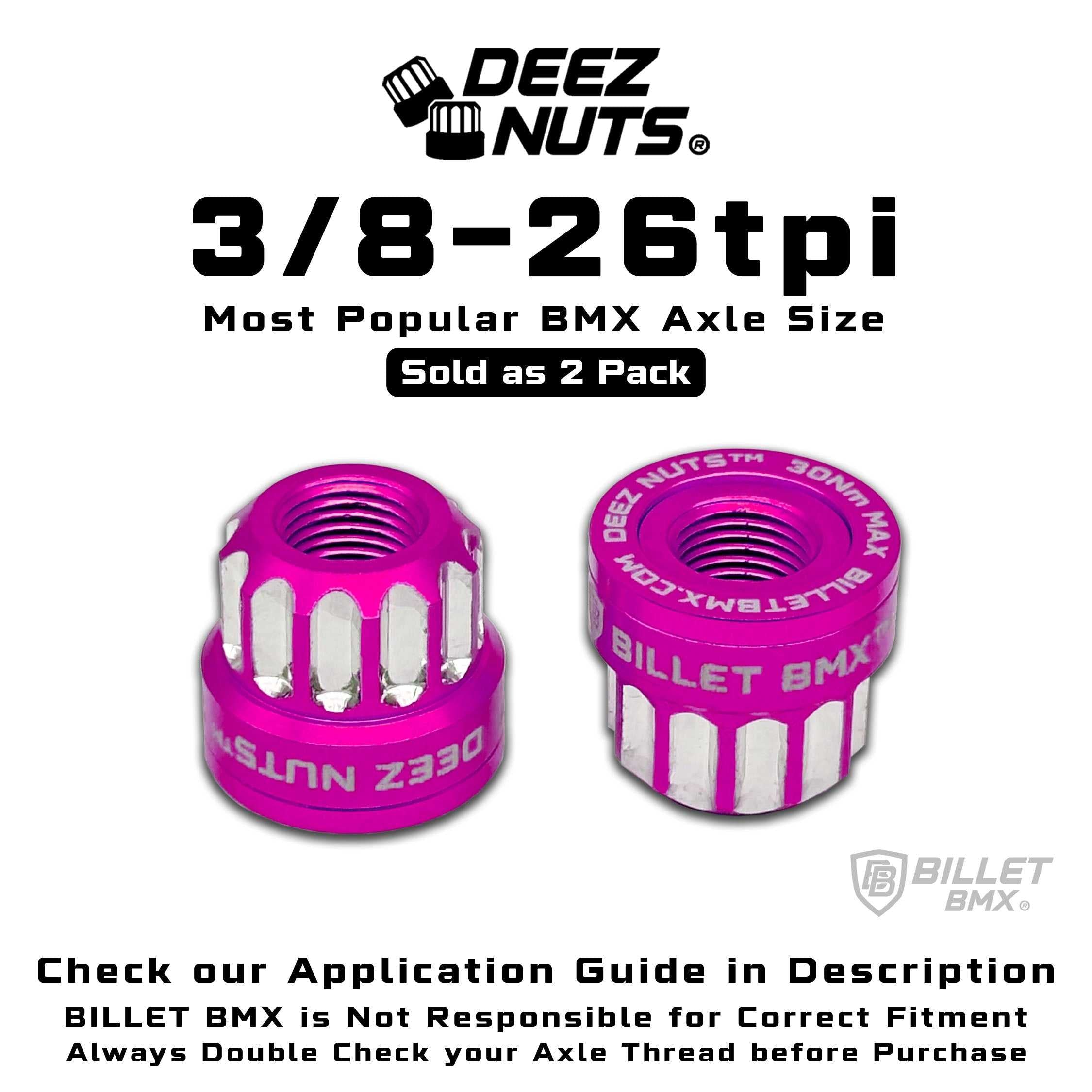 BILLET BMX Axle Nuts Deez Nuts 12 Point Bike Axle Nuts 3/8
