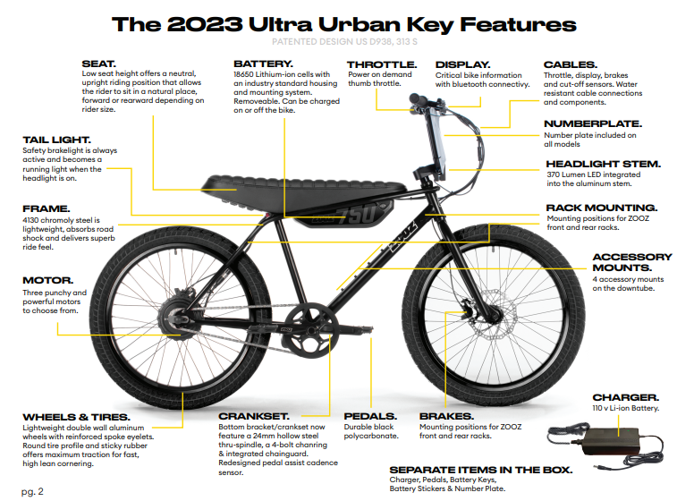 Zooz Bikes | 2023 Ultra Urban Key Features