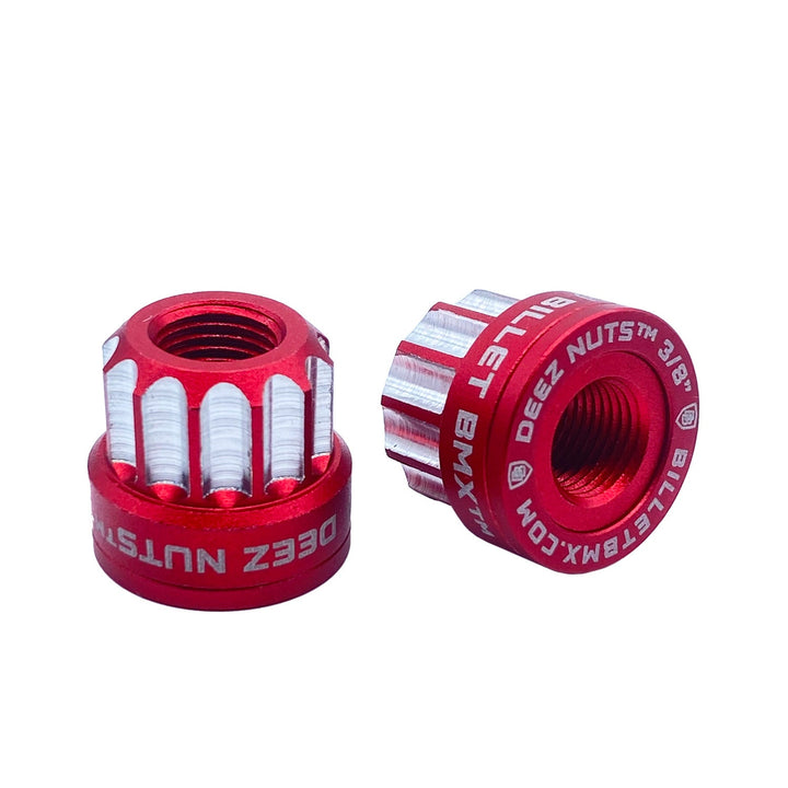 BILLET BMX™ Deez Nuts™ 12 Point Front Axle Nuts 9x1mm SPECIAL SIZE FOR ZOOZ FRONT (2 Pack) by Billet BMX wheel Billet BMX RED  