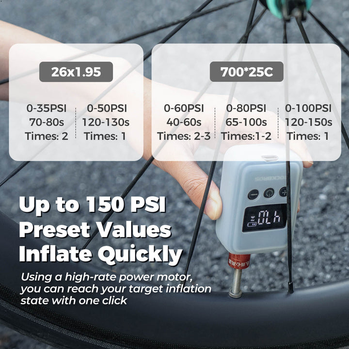 HW140 Mini Electric Bike Pump - Zoozbikes